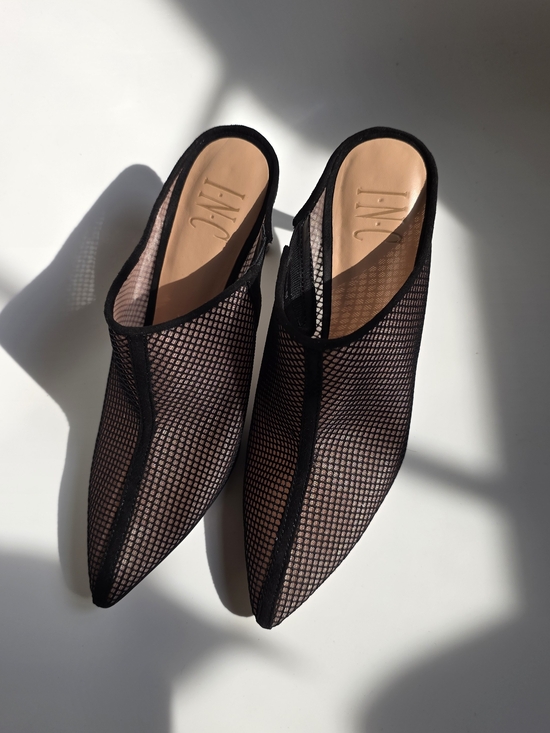 INC International Concepts Shoes - INC International Concepts Mesh Pointed-Toe Mule in Black